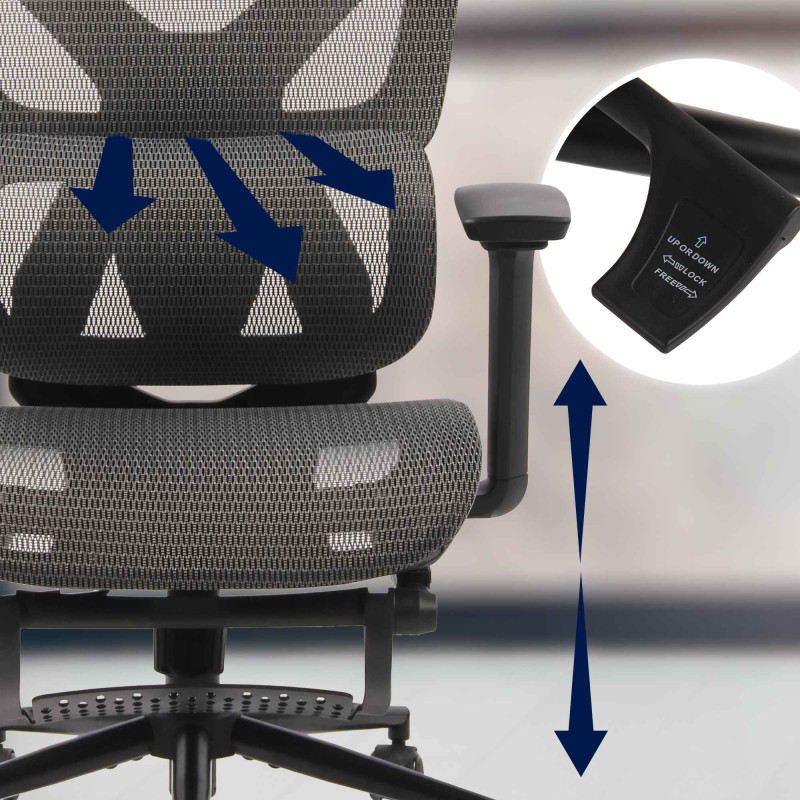 Chaise de bureau Reston noir/gris
