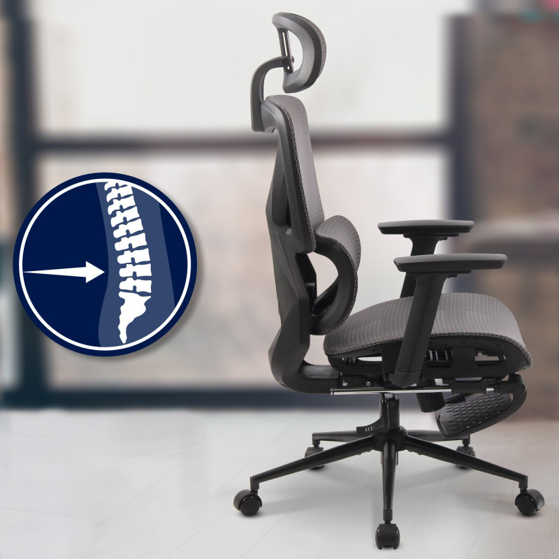 Chaise de bureau Reston noir/gris