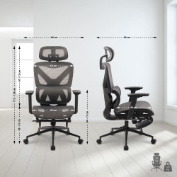 Chaise de bureau Reston noir/gris