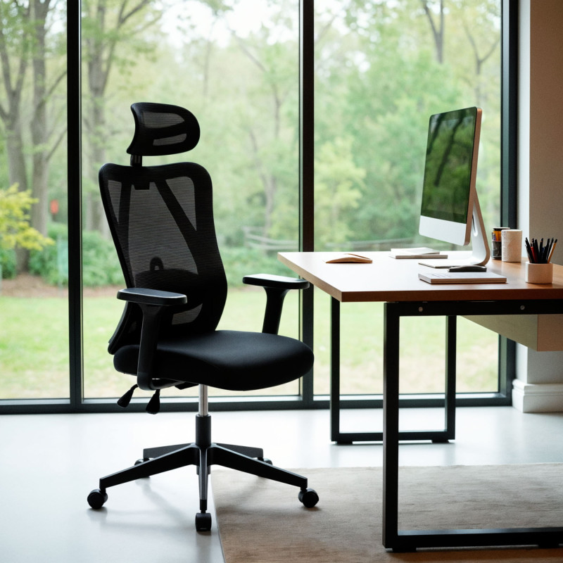 Chaise de bureau Elisha noir