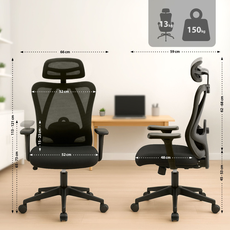 Chaise de bureau Elisha noir