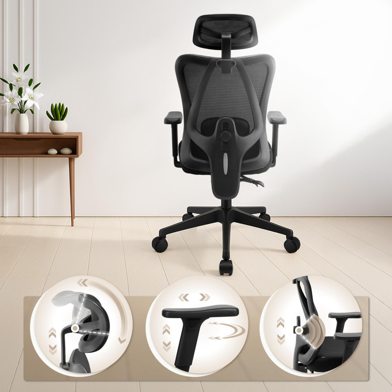 Chaise de bureau Elisha noir