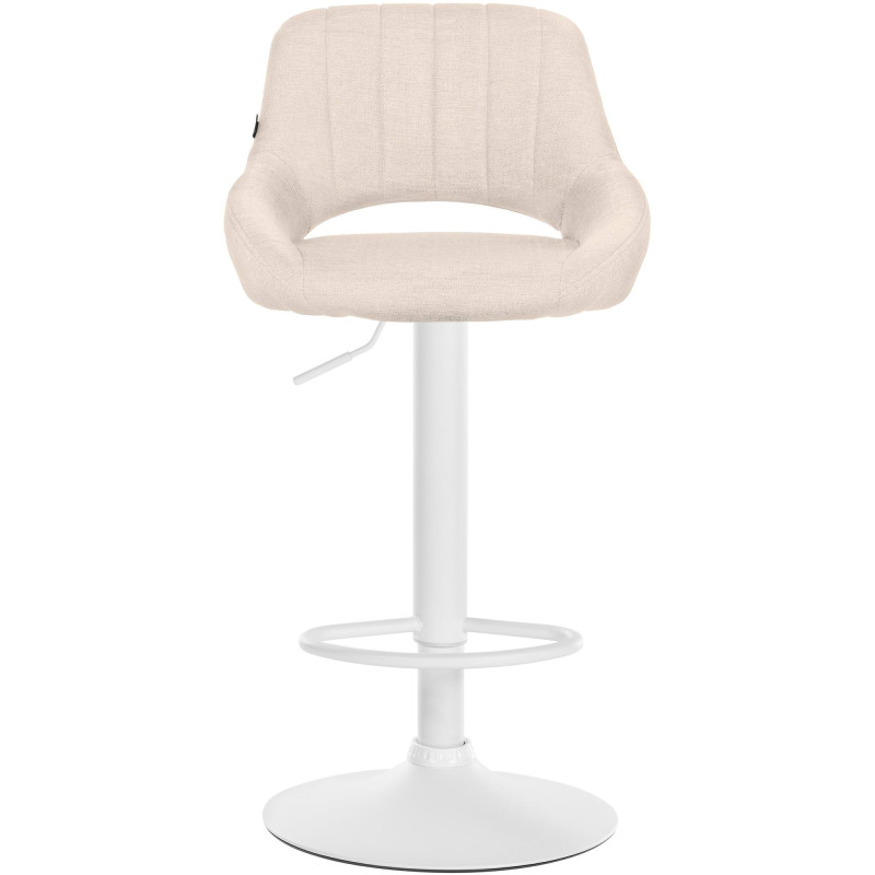 Tabouret de bar Milet, tissu, blanc/crème