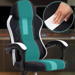 Chaise de bureau en tissu Miltona noir/blanc
