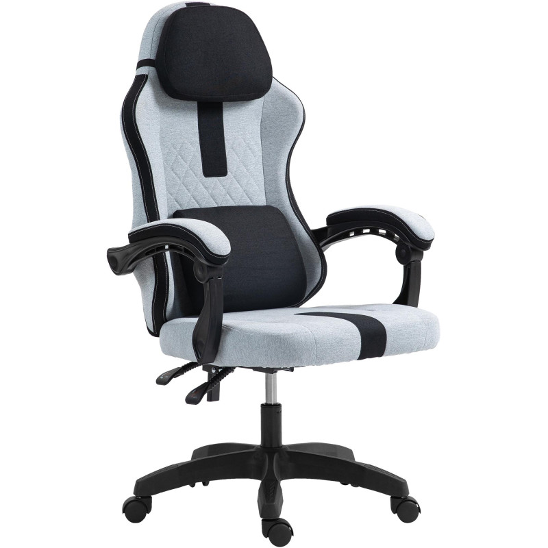 Chaise de bureau en tissu Miltona gris/noir