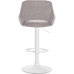 Tabouret de bar Milet, tissu, blanc/gris