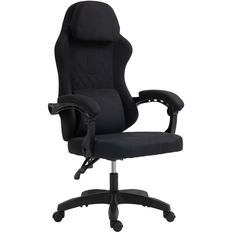 Chaise de bureau en tissu Miltona noir/noir
