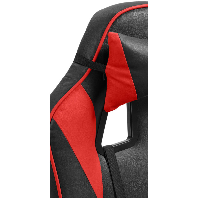 Chaise de bureau Orkney en similicuir noir/rouge