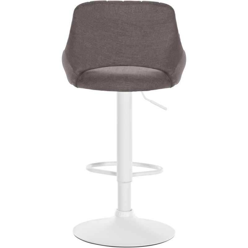 Tabouret de bar Milet, tissu blanc/gris foncé