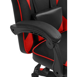 Chaise de bureau Orkney en similicuir noir/rouge