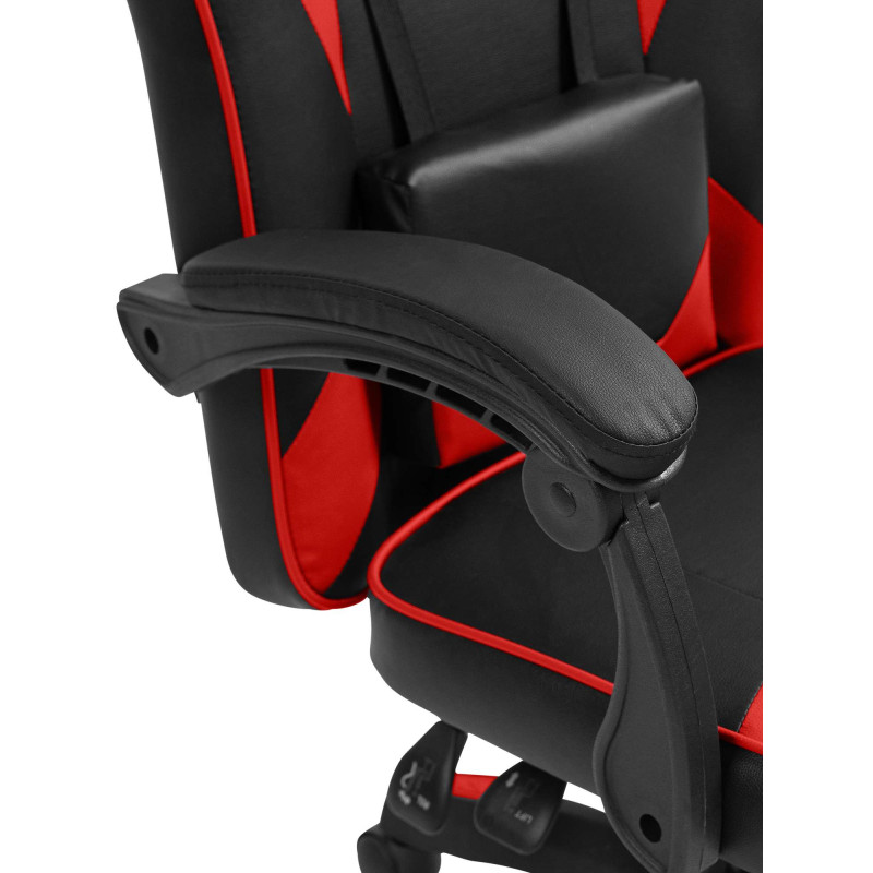 Chaise de bureau Orkney en similicuir noir/rouge