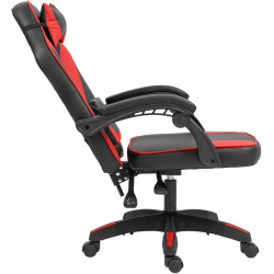 Chaise de bureau Orkney en similicuir noir/rouge