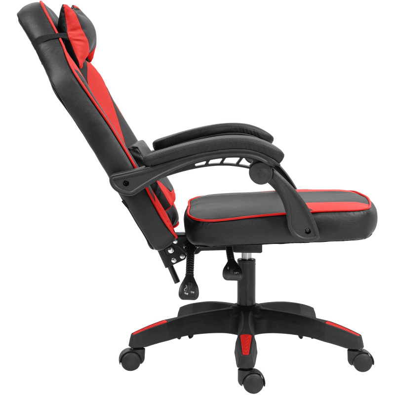 Chaise de bureau Orkney en similicuir noir/rouge