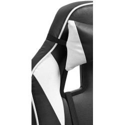 Chaise de bureau Orkney en similicuir noir/blanc