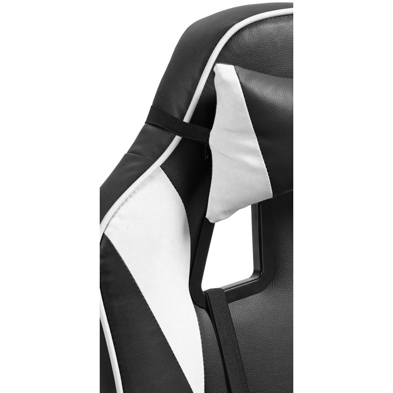 Chaise de bureau Orkney en similicuir noir/blanc