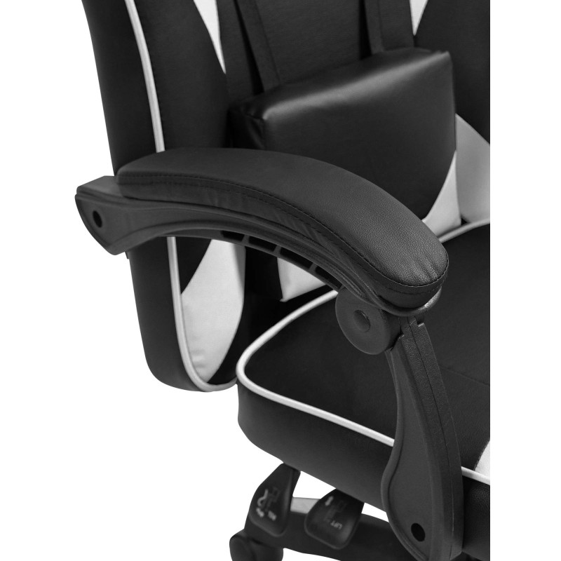 Chaise de bureau Orkney en similicuir noir/blanc