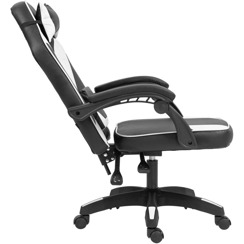 Chaise de bureau Orkney en similicuir noir/blanc