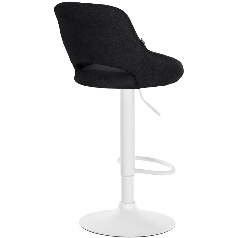 Tabouret de bar Milet, tissu, blanc/noir
