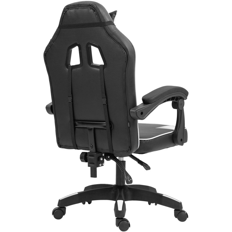 Chaise de bureau Orkney en similicuir noir/blanc