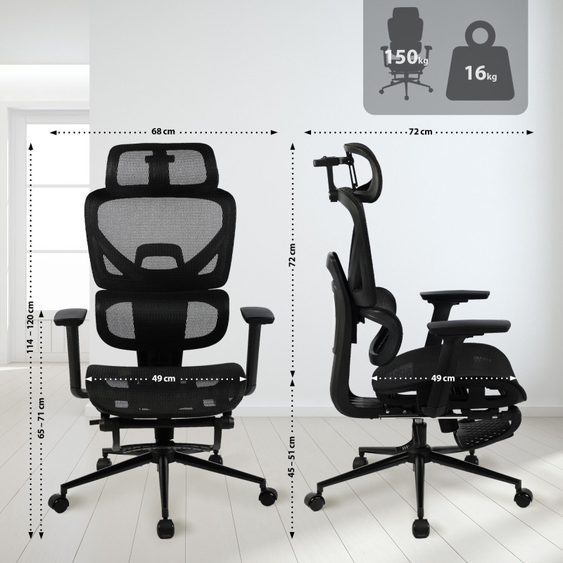 Chaise de bureau Beresford noir