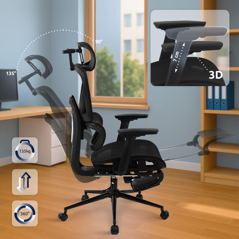 Chaise de bureau Beresford noir