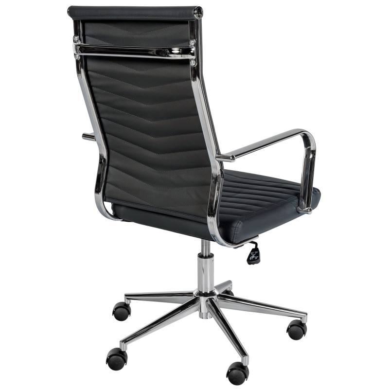 Chaise de bureau Canby en similicuir noir