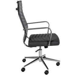 Chaise de bureau Canby en similicuir noir