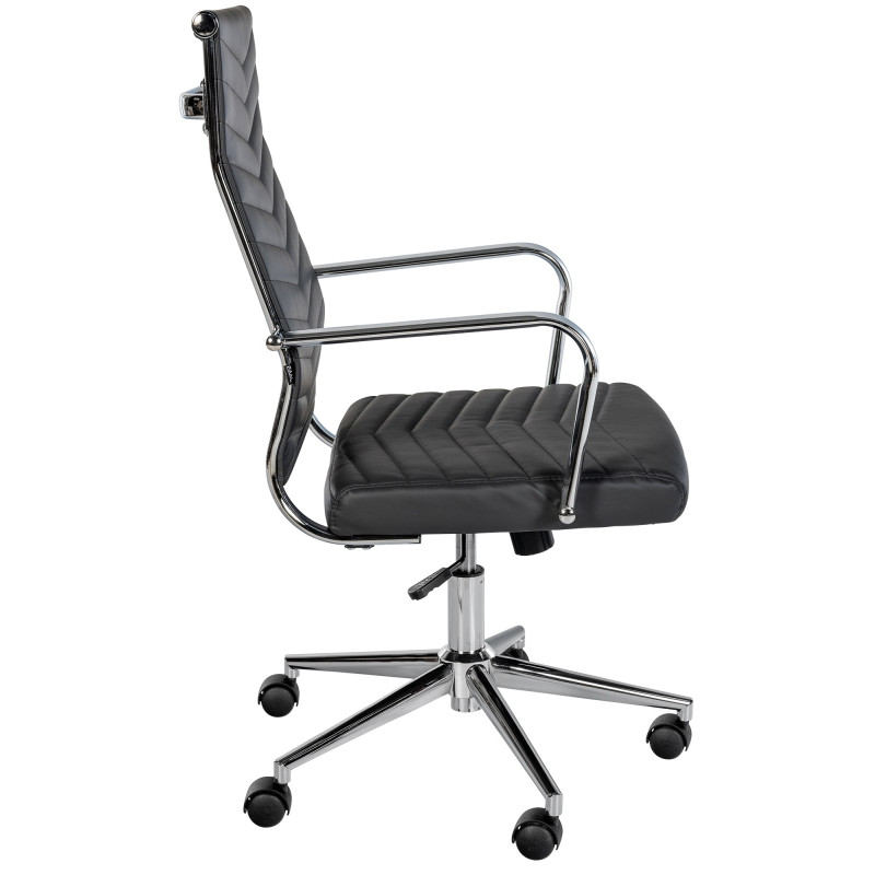 Chaise de bureau Canby en similicuir noir