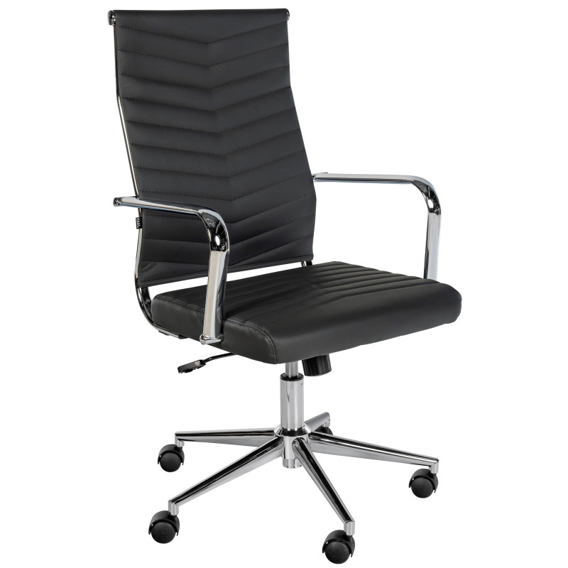 Chaise de bureau Canby en similicuir noir