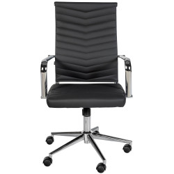 Chaise de bureau Canby en similicuir noir