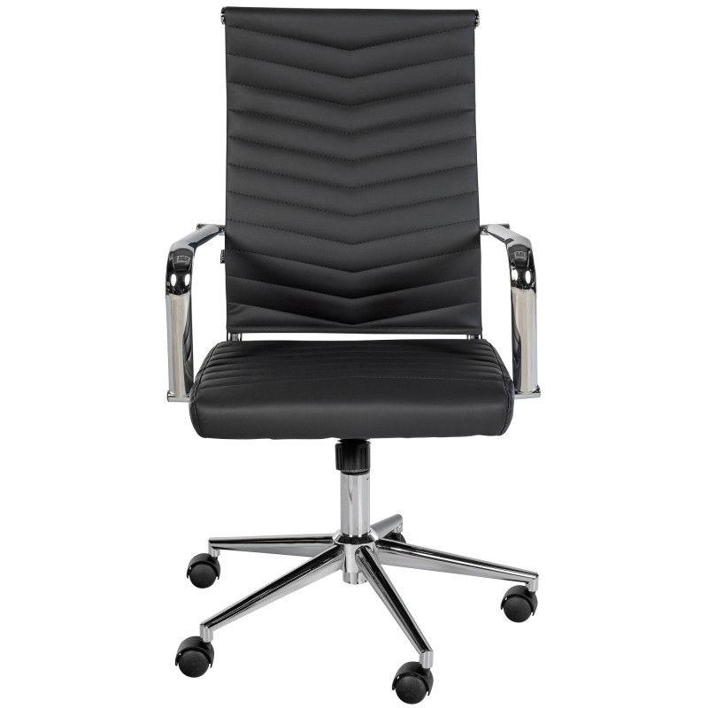 Chaise de bureau Canby en similicuir noir