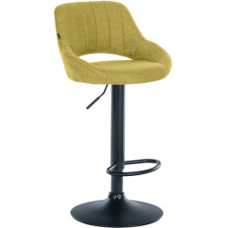 Tabouret de bar Milet, tissu, noir/vert