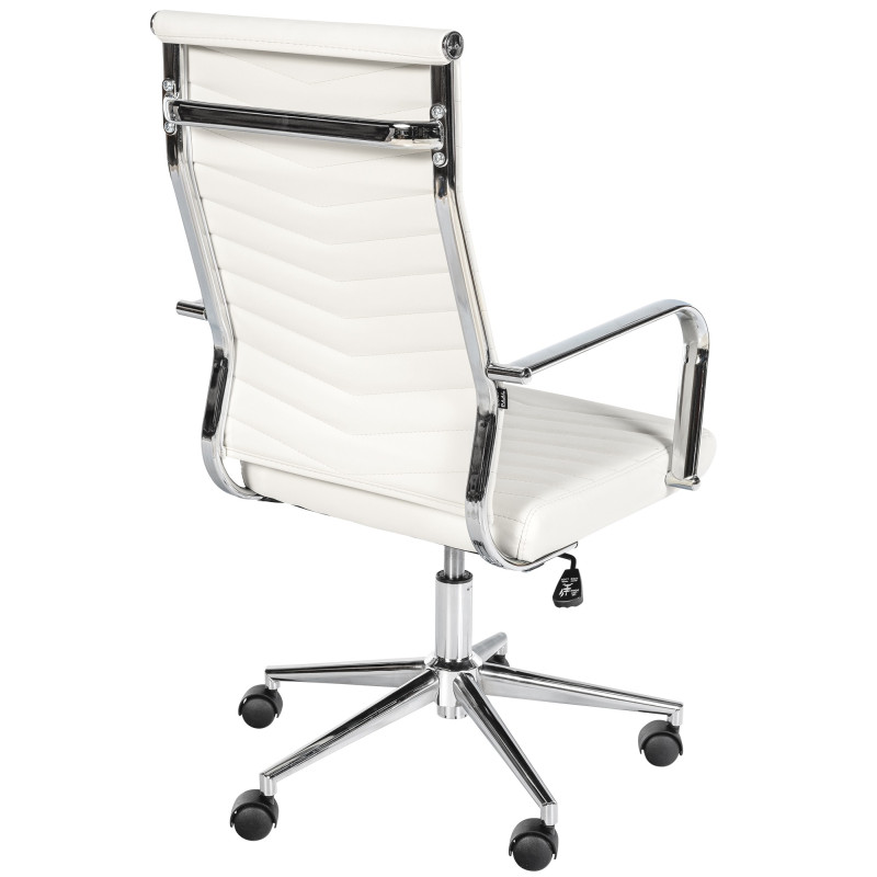 Chaise de bureau Canby en similicuir blanc