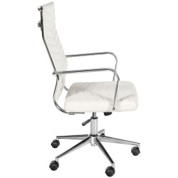 Chaise de bureau Canby en similicuir blanc