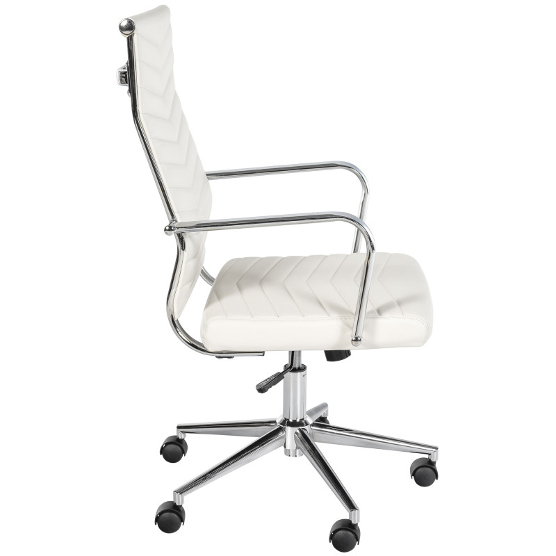 Chaise de bureau Canby en similicuir blanc