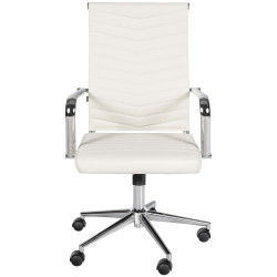 Chaise de bureau Canby en similicuir blanc