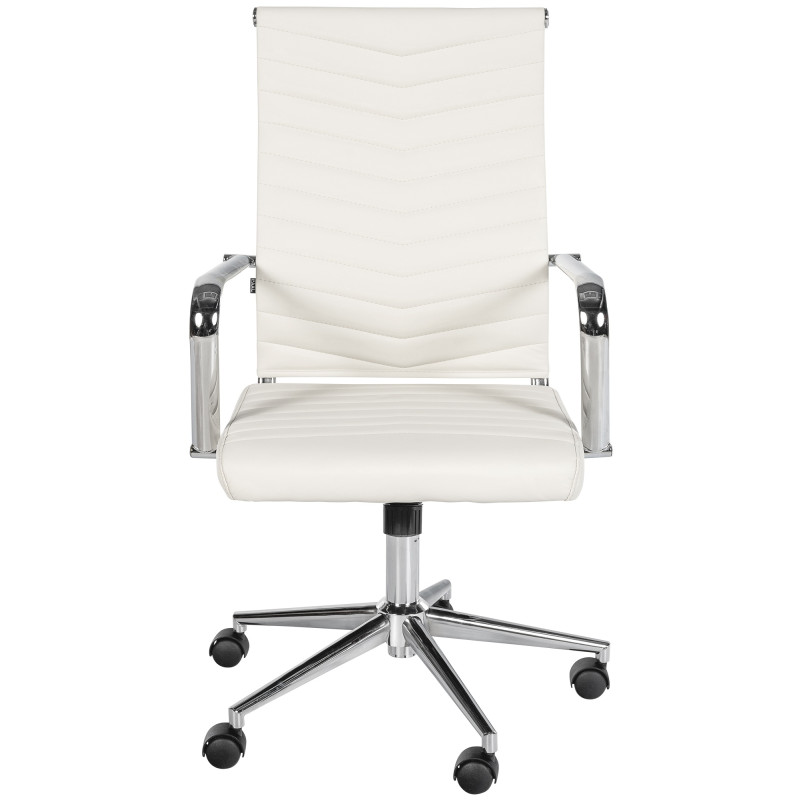 Chaise de bureau Canby en similicuir blanc