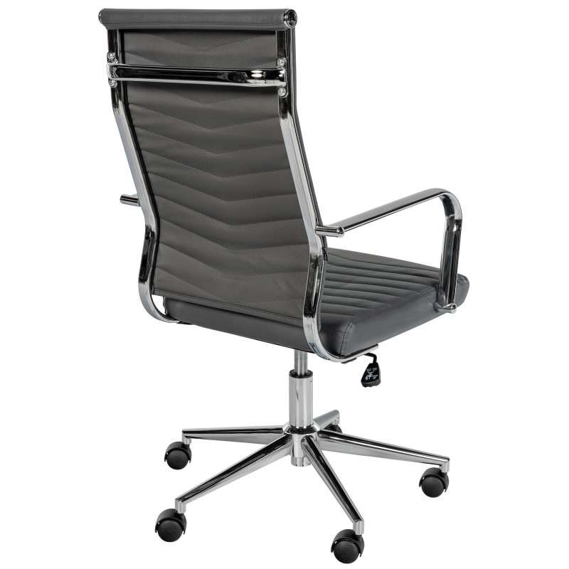 Chaise de bureau Canby en similicuir gris