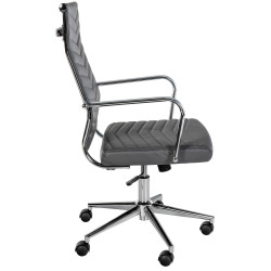 Chaise de bureau Canby en similicuir gris