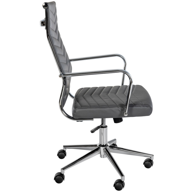 Chaise de bureau Canby en similicuir gris
