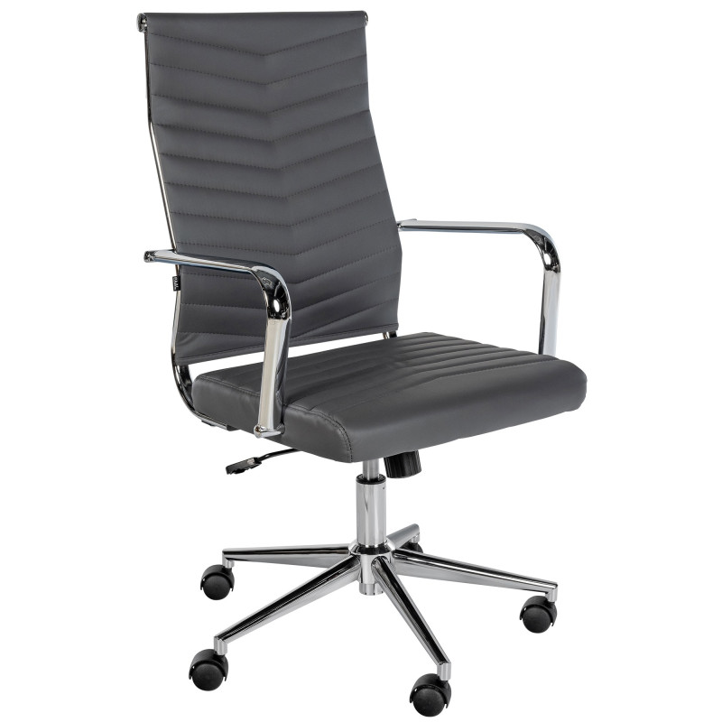 Chaise de bureau Canby en similicuir gris
