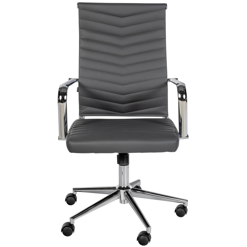 Chaise de bureau Canby en similicuir gris