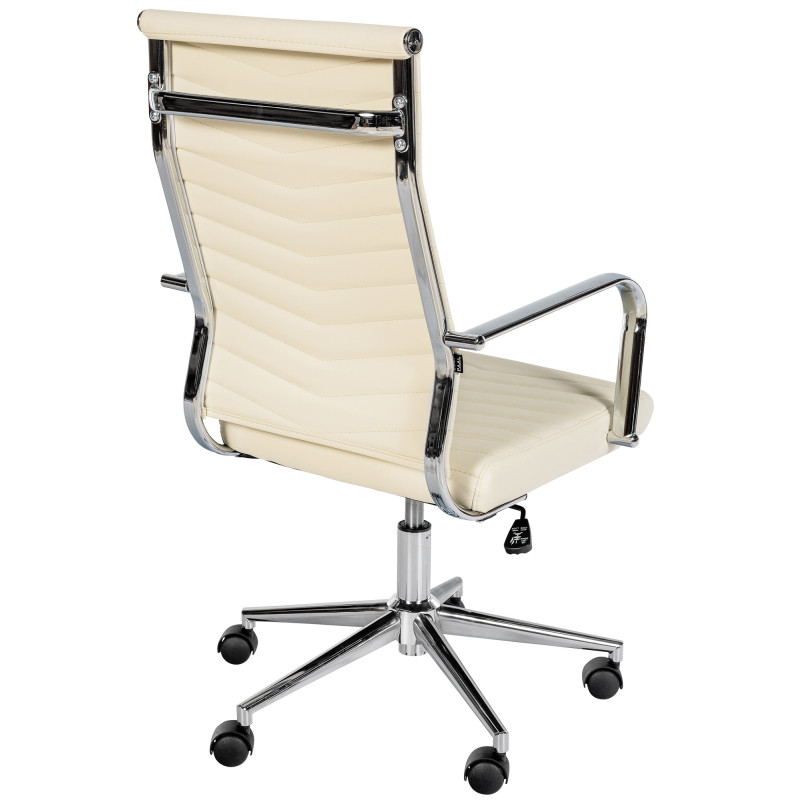 Chaise de bureau Canby en similicuir crème