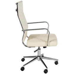 Chaise de bureau Canby en similicuir crème