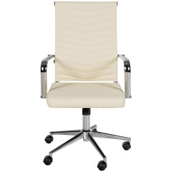 Chaise de bureau Canby en similicuir crème