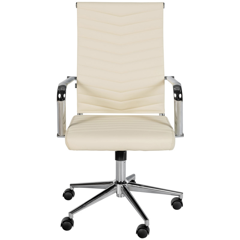 Chaise de bureau Canby en similicuir crème