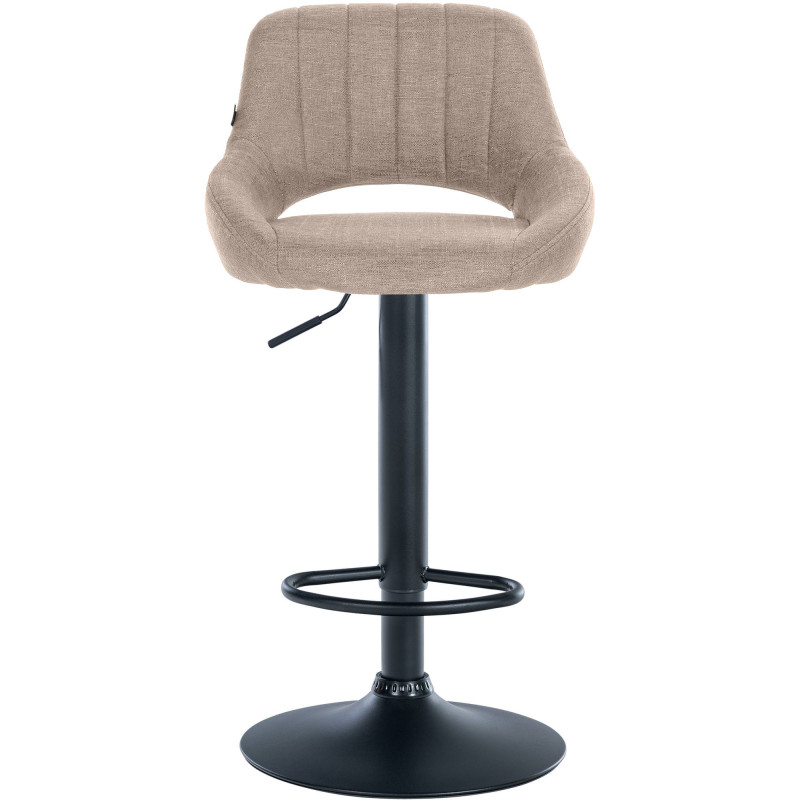 Tabouret de bar Milet, tissu, noir/taupe