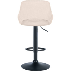 Tabouret de bar Milet, tissu, noir et crème
