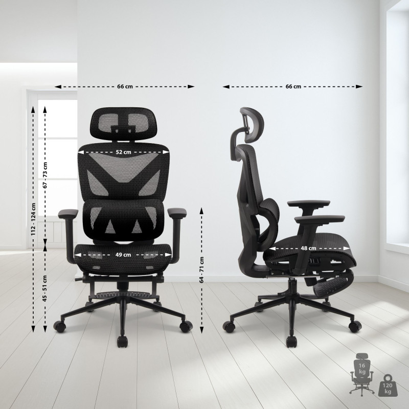 Chaise de bureau Reston noir/noir