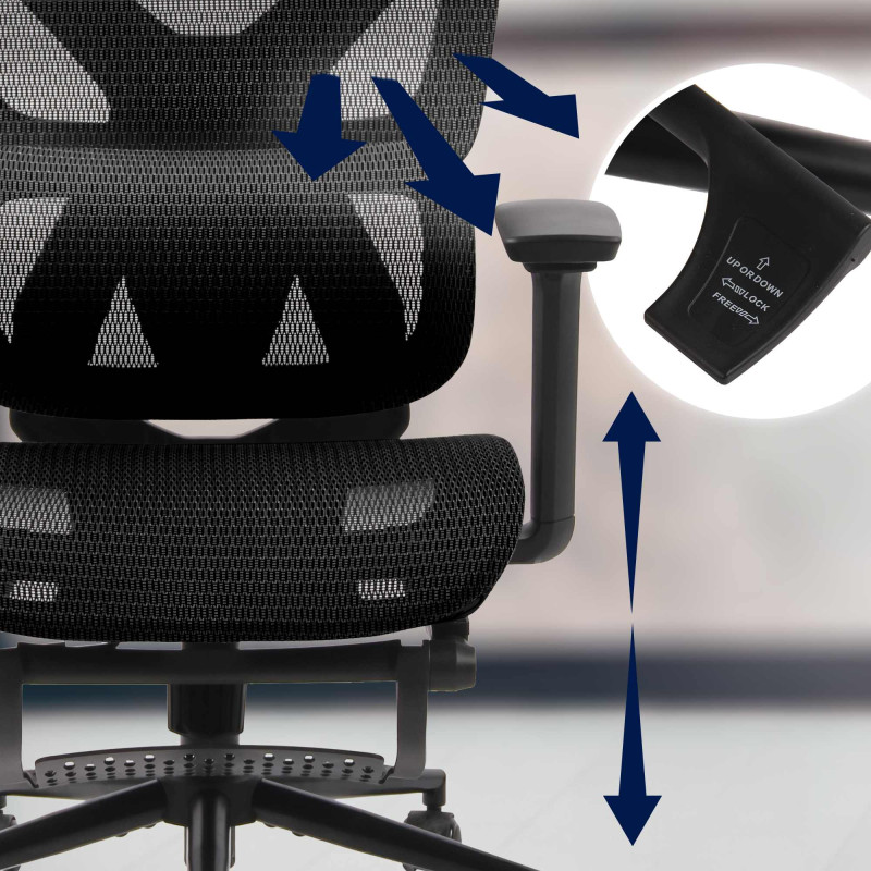 Chaise de bureau Reston noir/noir